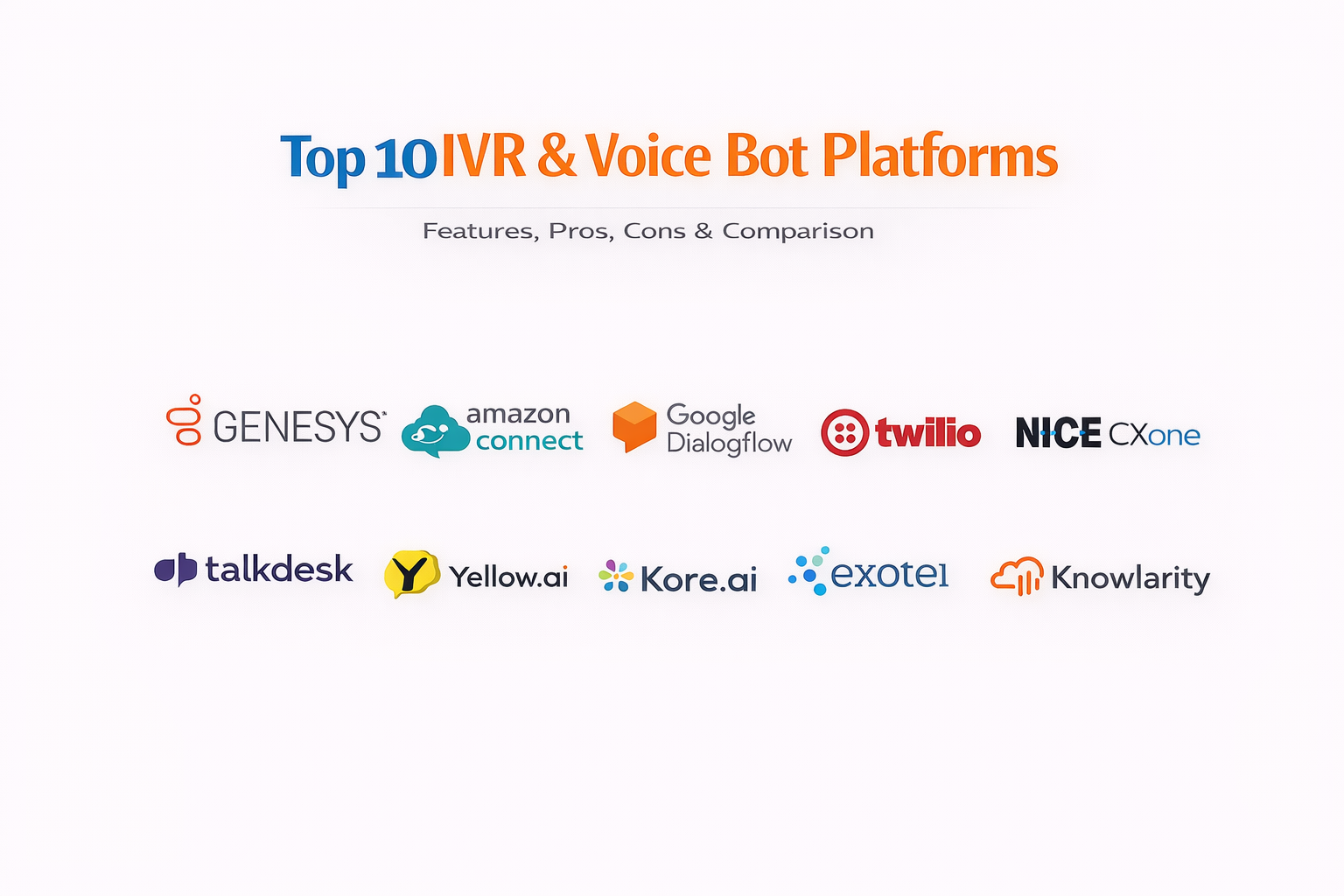 Top 10IVR & Voice Bot Platforms: Features, Pros, Cons & Comparison ...
