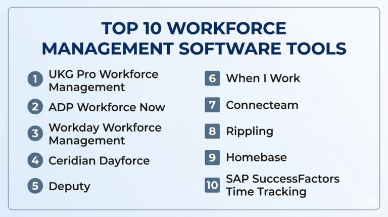 Top 10 Workforce Management Software: Features, Pros, Cons & Comparison ...