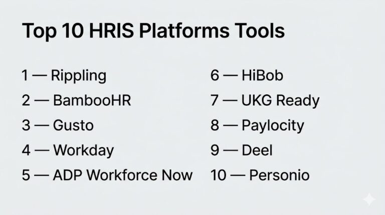 Top 10 HRIS Platforms: Features, Pros, Cons & Comparison – Holiday Landmark
