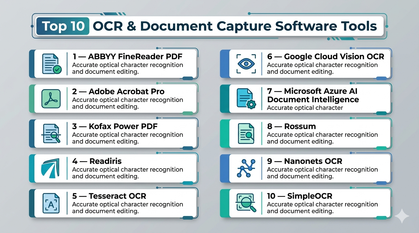 Ocr System Software Top 10 OCR & Document Capture Software: Features, Pros, Cons ...
