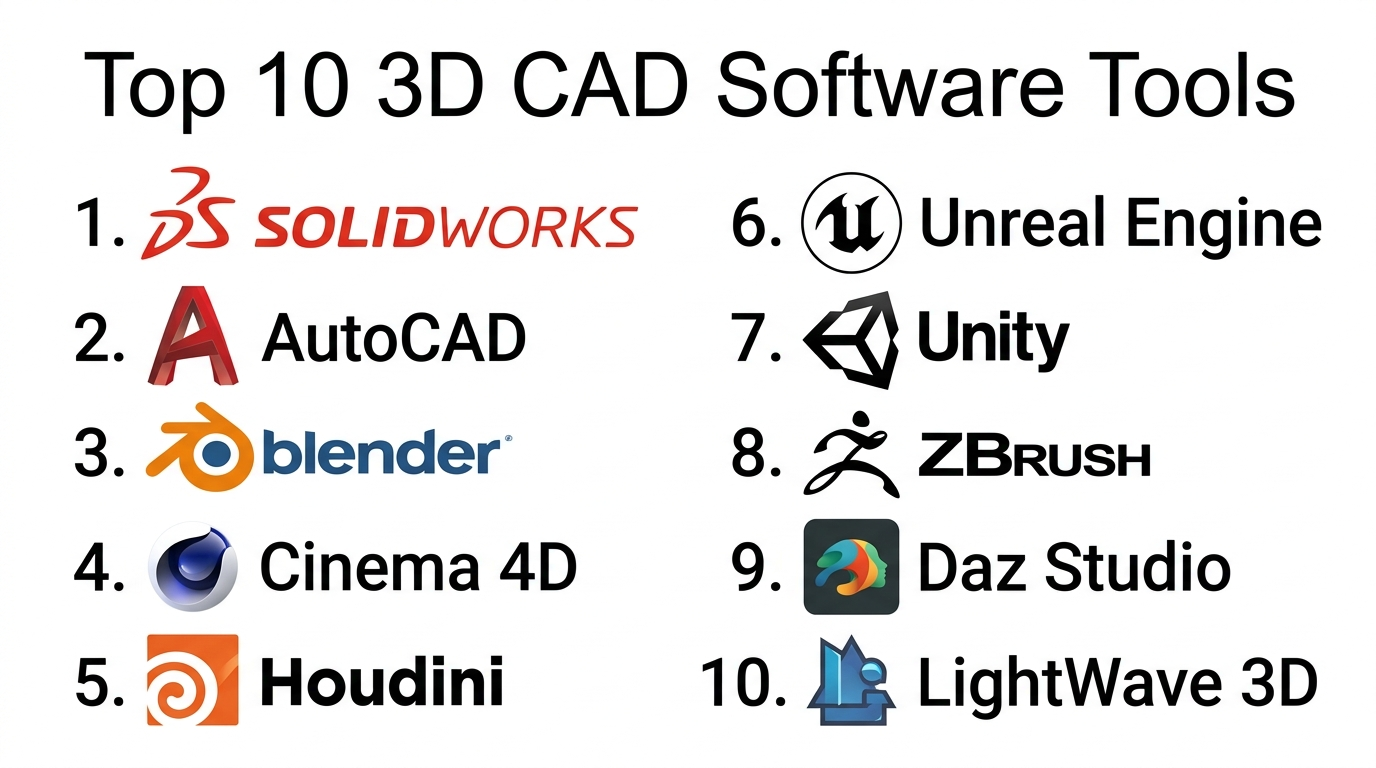 Top 10 3D CAD Software: Features, Pros, Cons & Comparison – Holiday ...