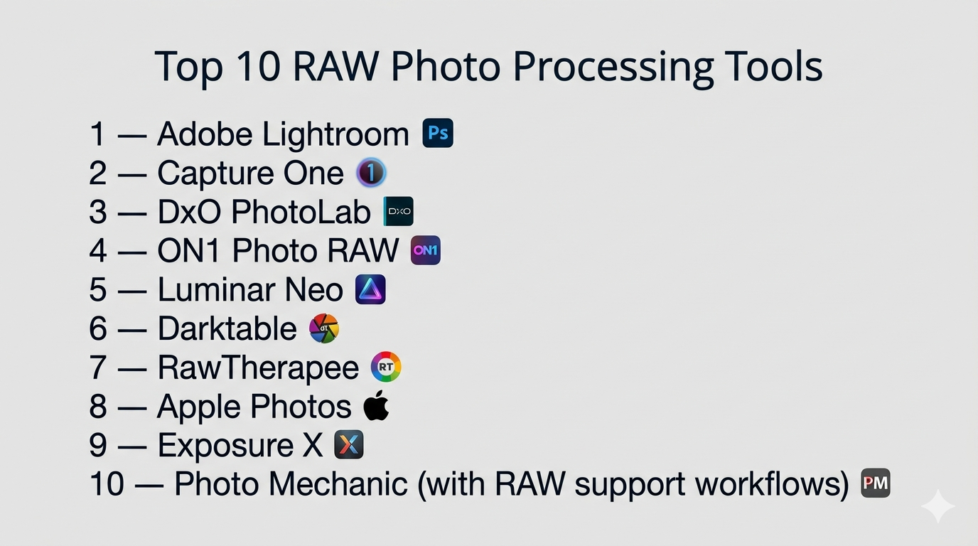 Top 10 RAW Photo Processing Tools: Features, Pros, Cons & Comparison ...