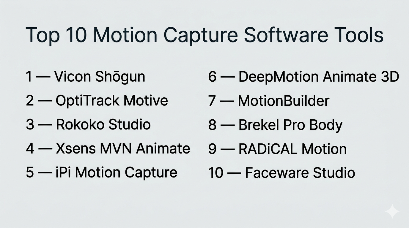 Top 10 Motion Capture Software: Features, Pros, Cons & Comparison ...