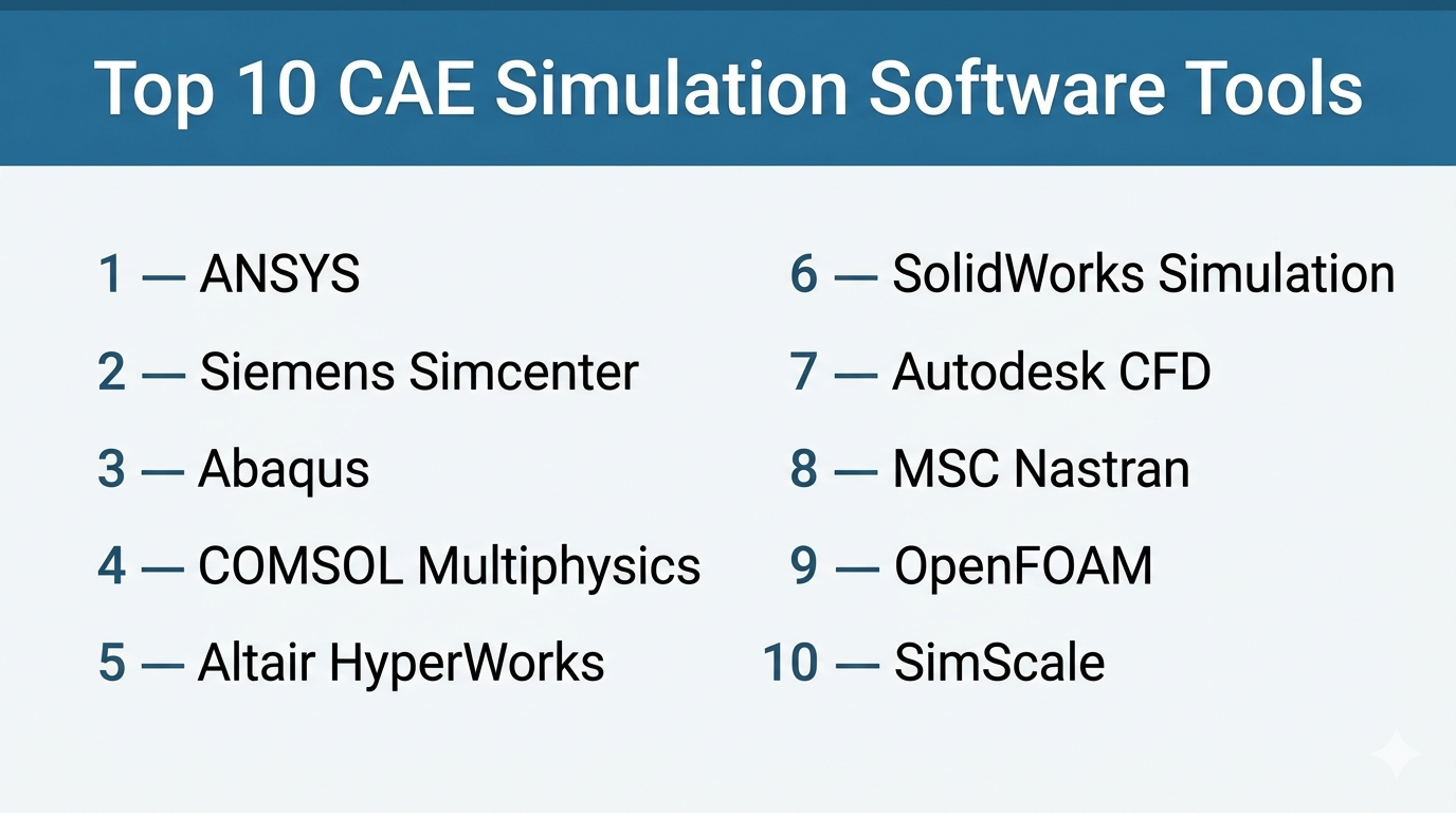 Top 10 CAE Simulation Software: Features, Pros, Cons & Comparison ...