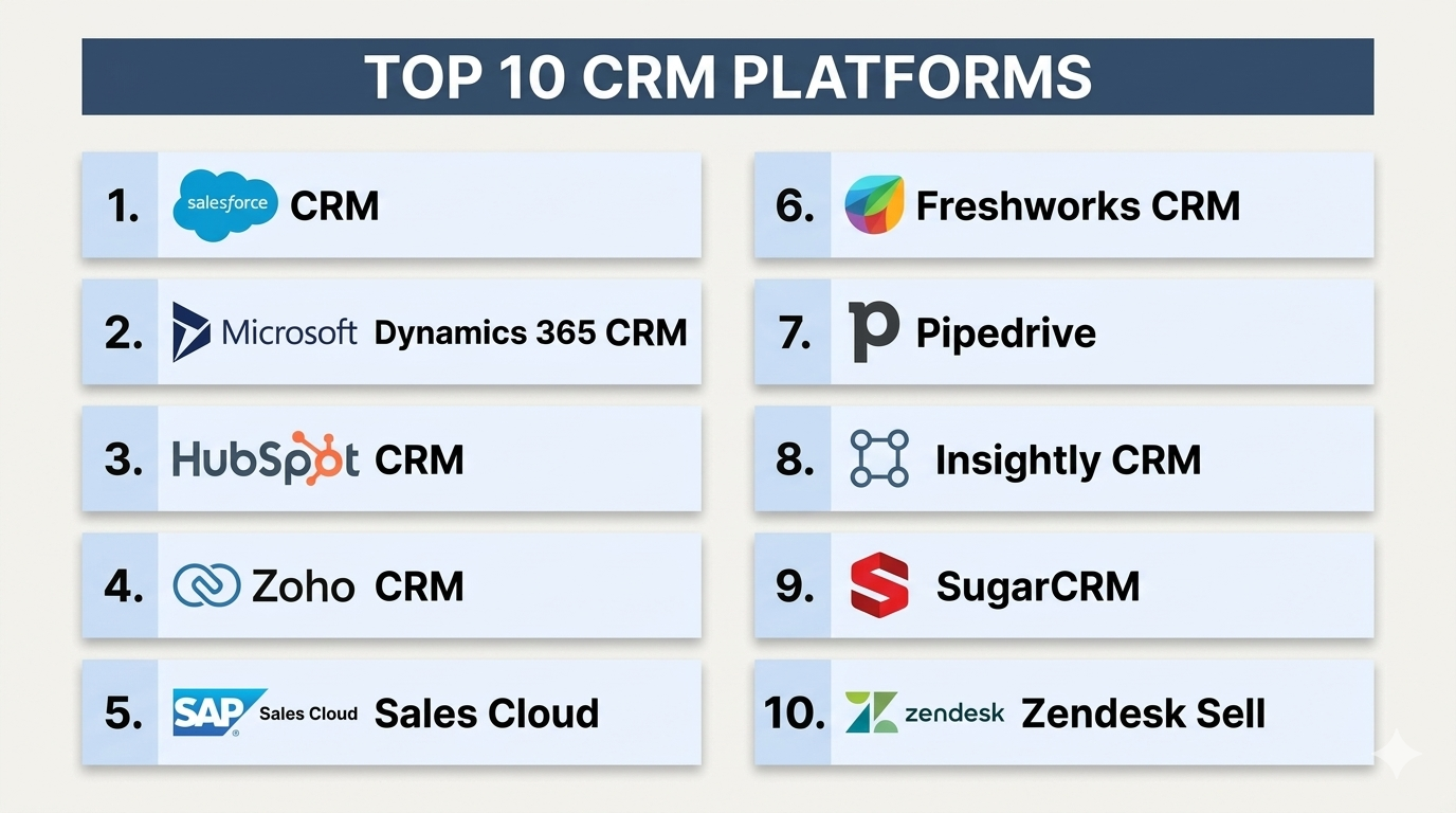 Top 10 CRM Platforms: Features, Pros, Cons & Comparison – Holiday Landmark