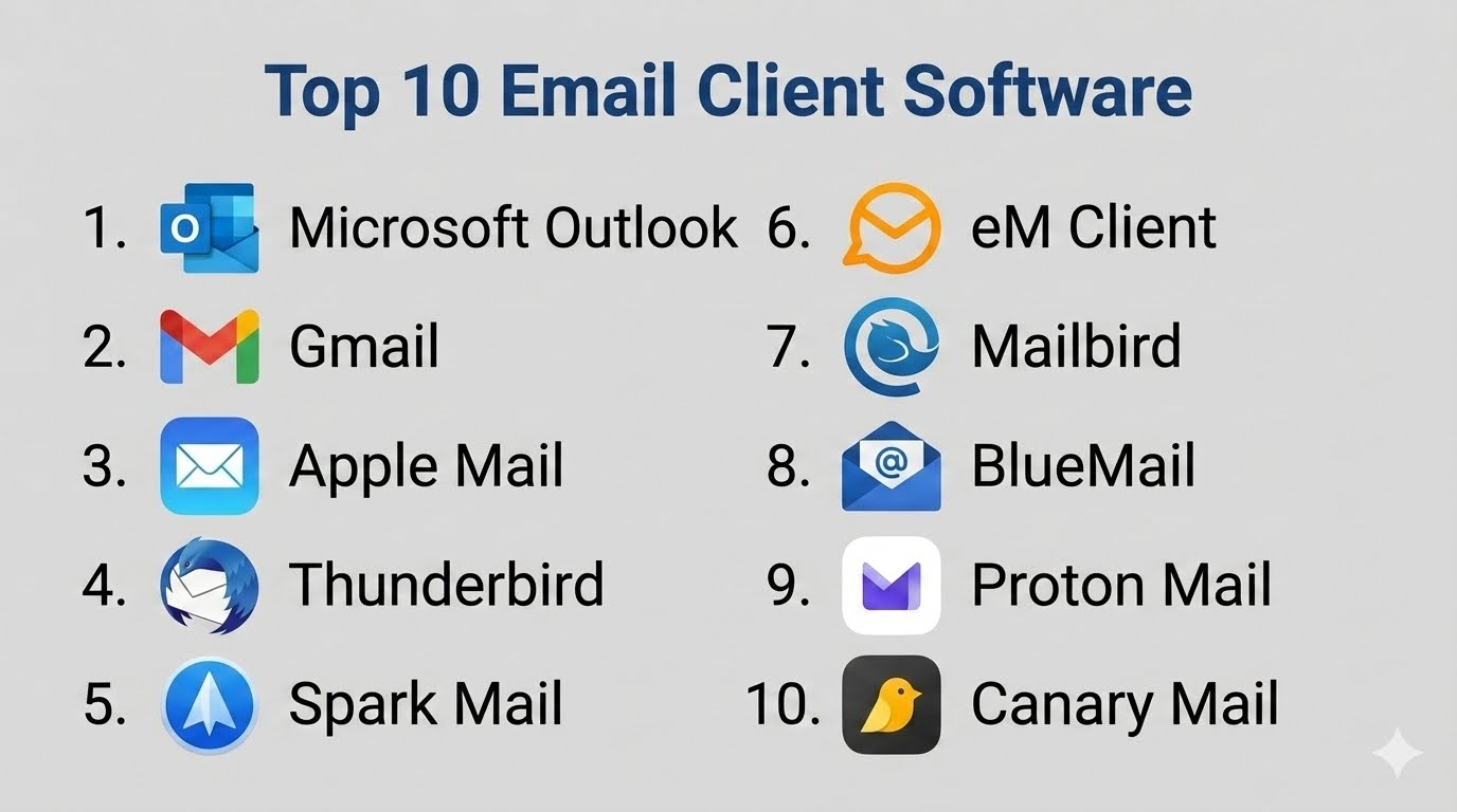 Email Program Software Top 10 Email Client Software: Features, Pros, Cons & Comparison ...