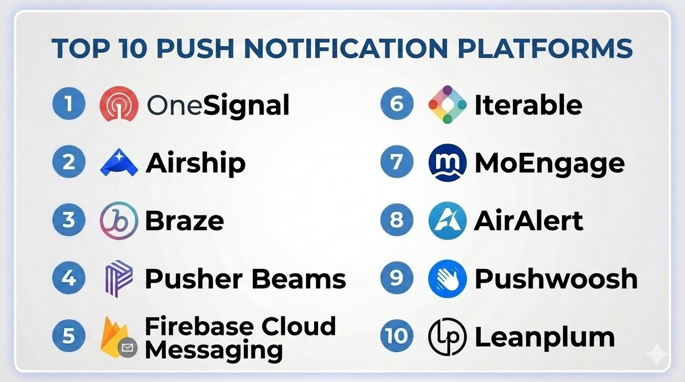 Inplatform Notifications Top 10 Push Notification Platforms: Features, Pros, Cons & Comparison ...