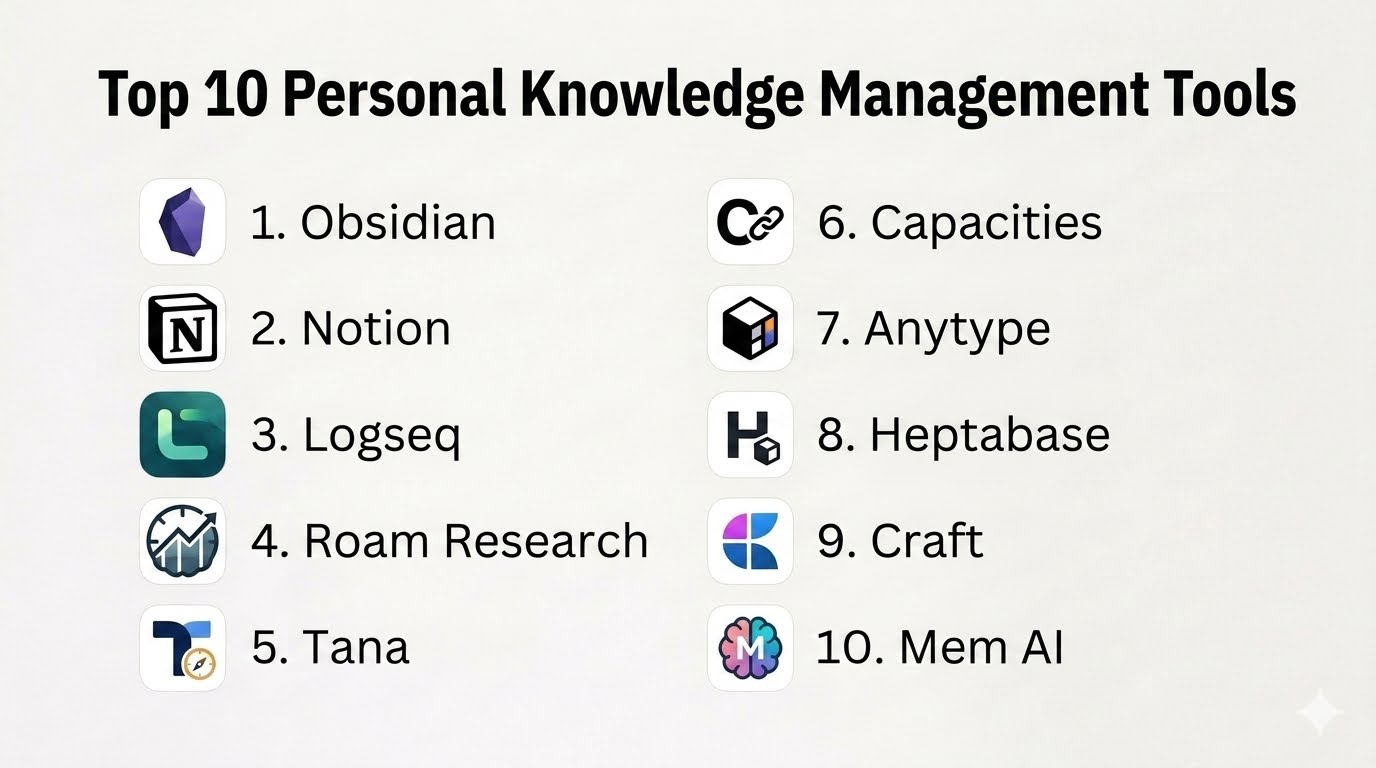 Using Knowledge Tools Tools Top 10 Personal Knowledge Management Tools: Features, Pros, Cons ...