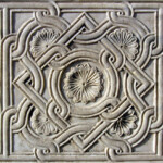 Tile feat. antique bas-relief