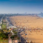 chennai marina beach at evening time