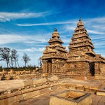 Famous Tamil Nadu landmark - Shore temple, world heritage site in Mahabalipuram, Tamil Nadu, India
